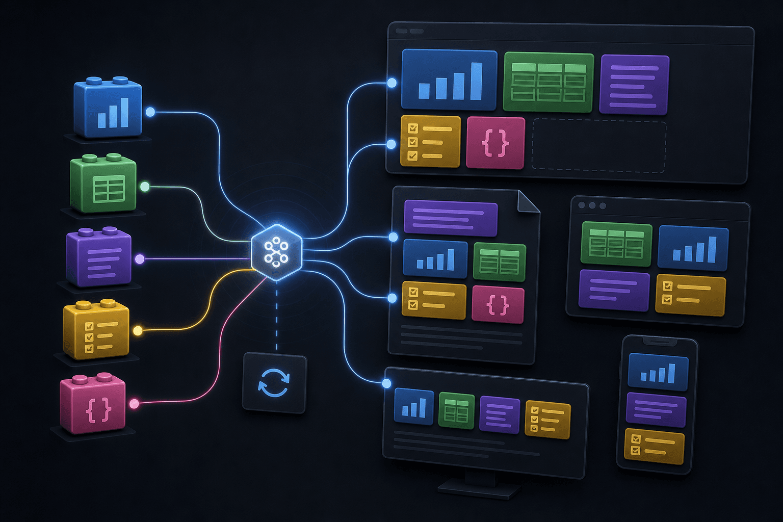 The atomic approach: Pins as the universal building block