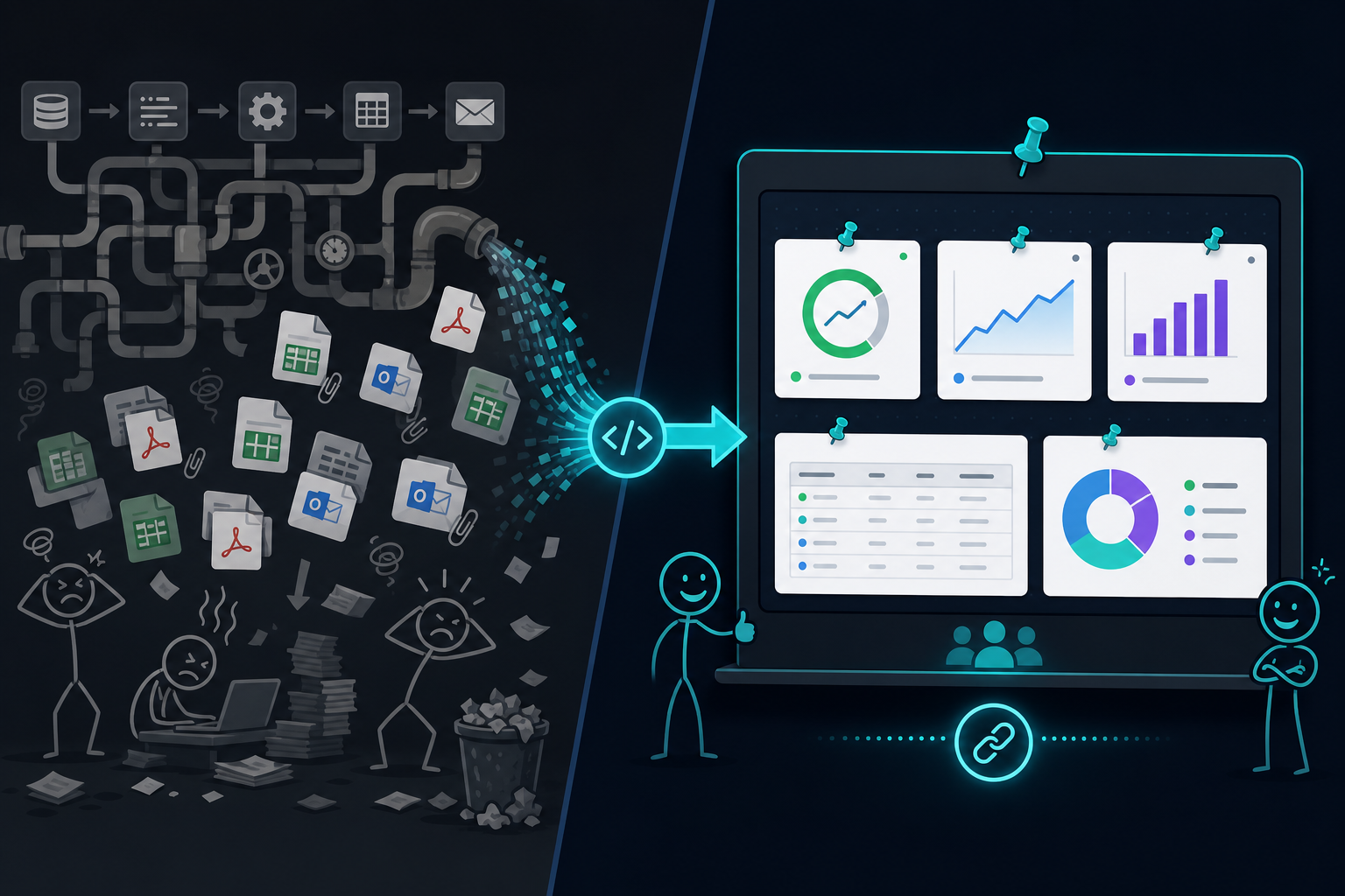 Pipeline dumping PDF and Excel attachments vs API updates into live Pindown pins